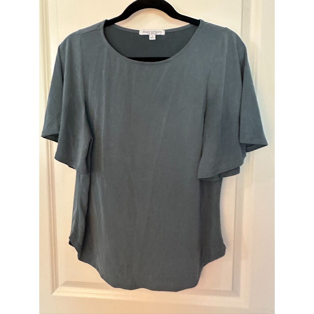 Green Envelope Green Short Sleeve Shirt Women's Sz Small